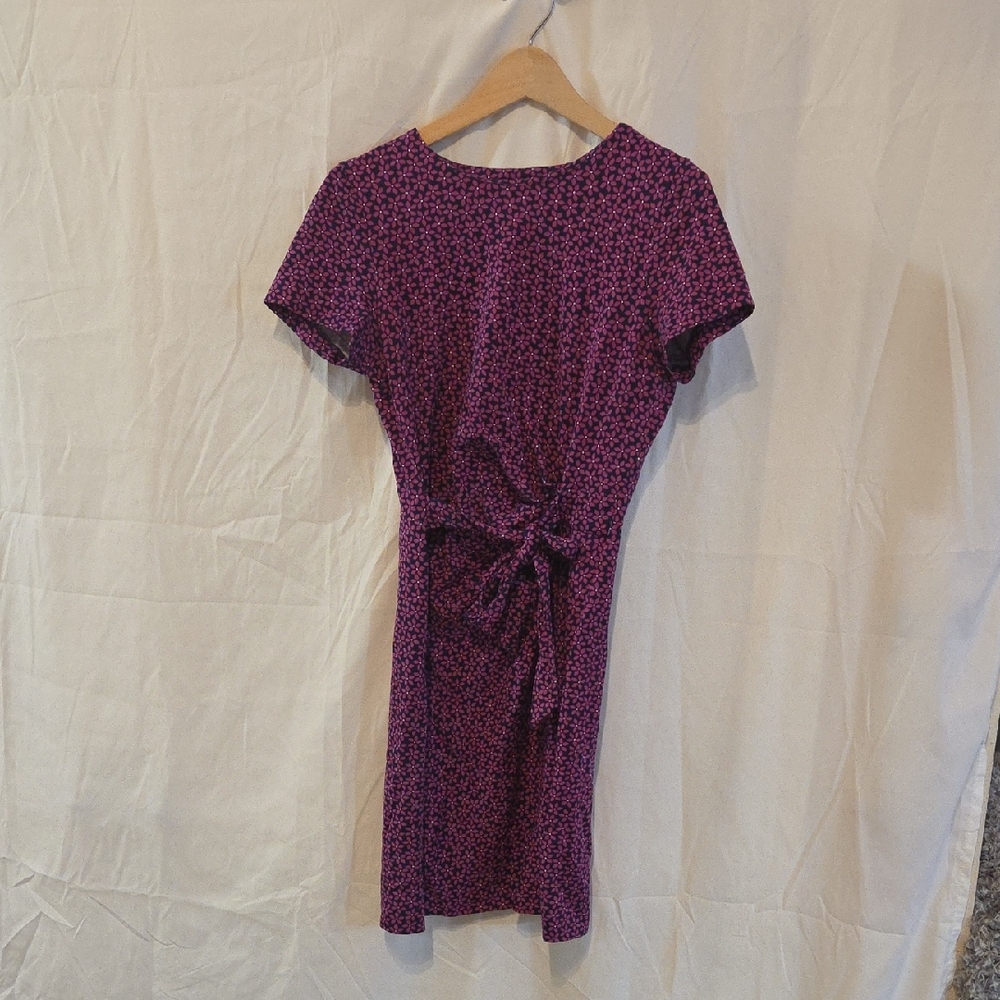 Diane von Furstenberg Faux Wrap Dress – Size 8 – Purple Floral Print